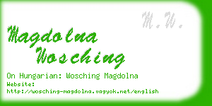 magdolna wosching business card